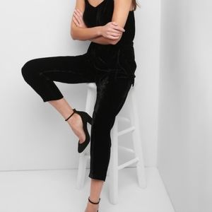 Gap velvet black jumpsuit size large